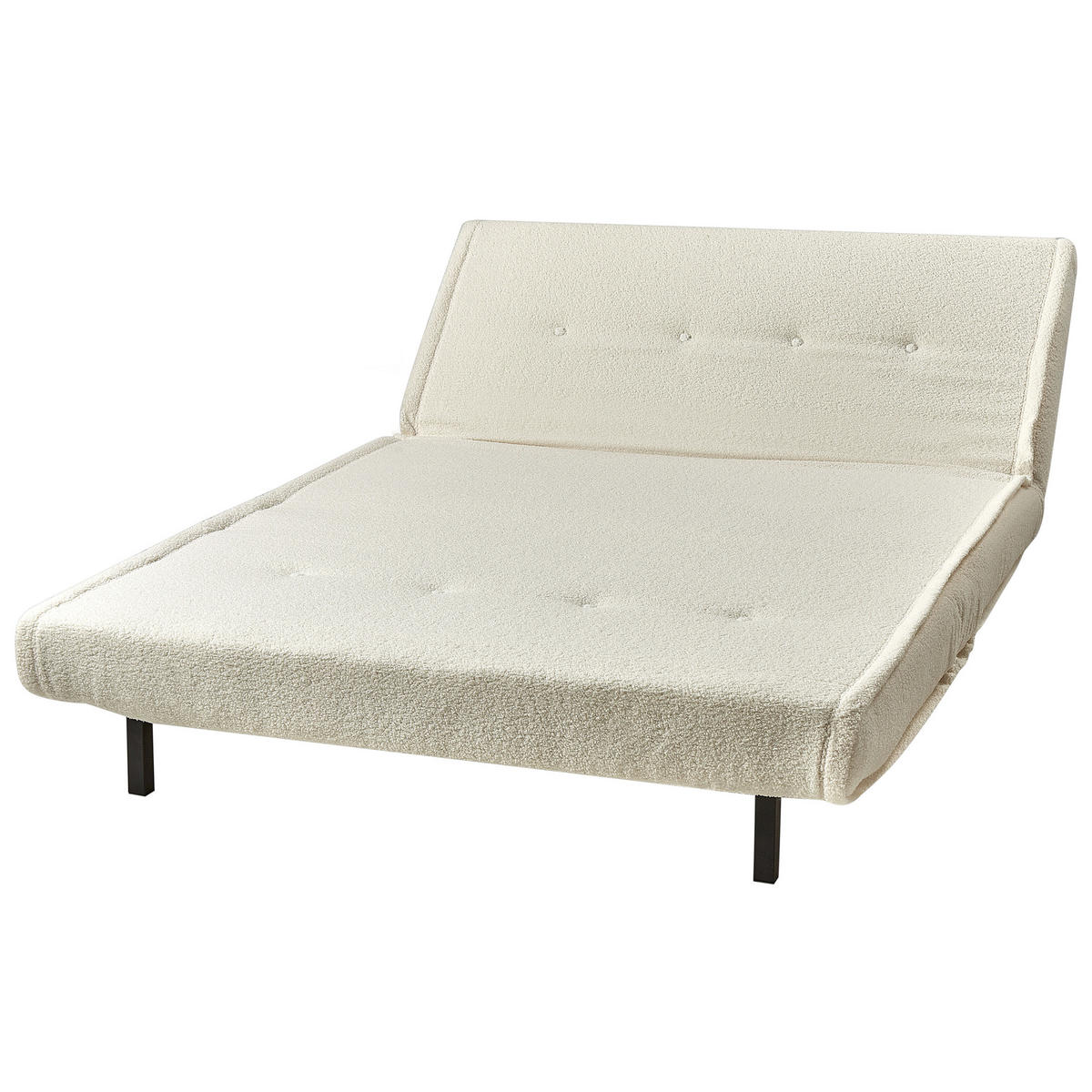 2-SITZER-SCHLAFSOFA Bouclé hellbeige/schwarz Vestfold - Beige/Schwarz, Textil (130/45/78cm) - Beliani