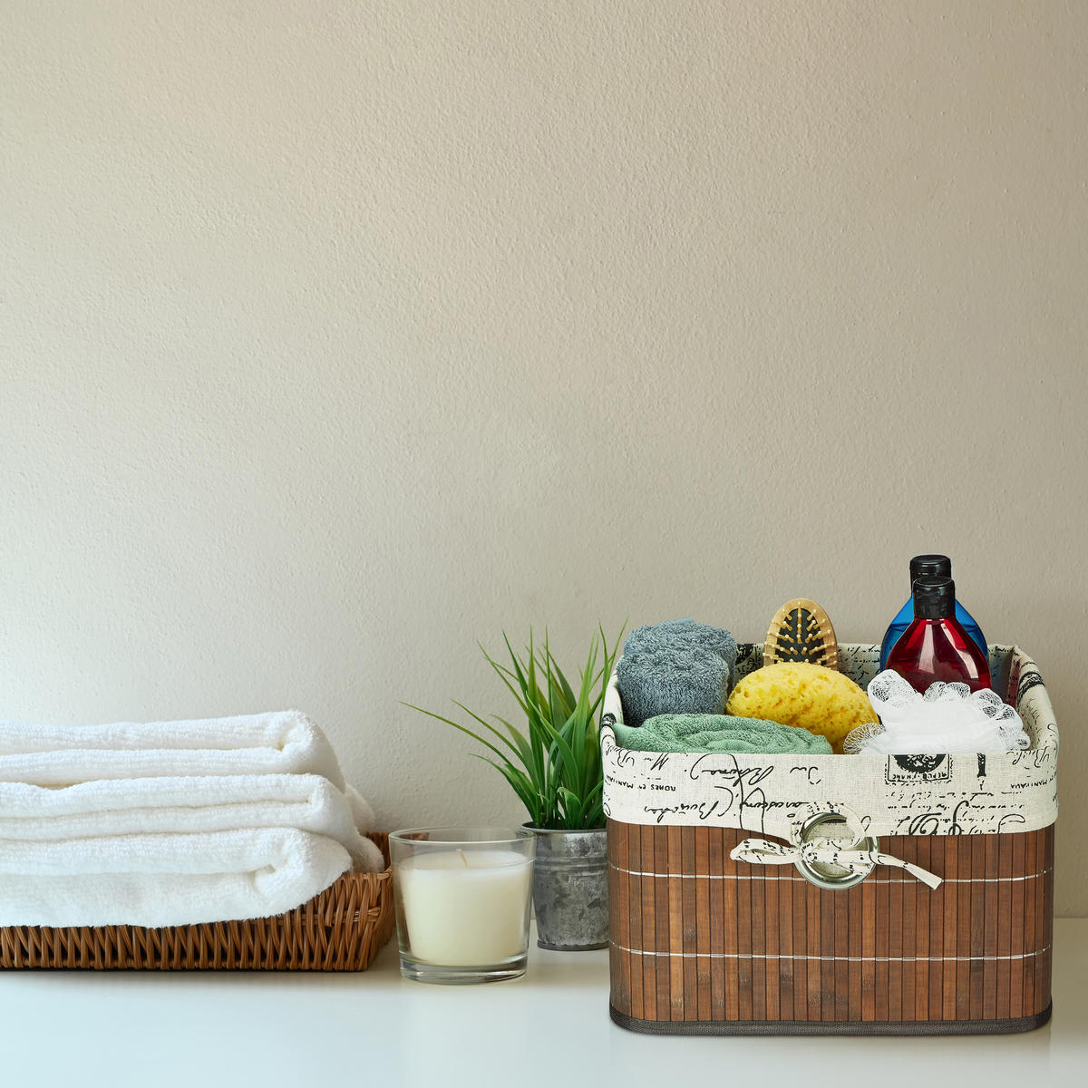 AUFBEWAHRUNGSKORB - Multicolor, Holz/Textil (31/20/31cm) - Relaxdays