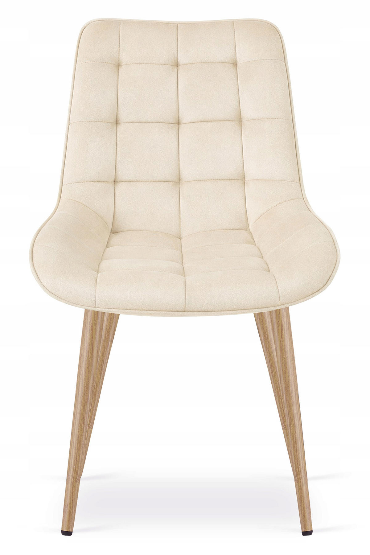 STUHL Beige 54x60 cm BERA Samtbezug - Beige, Textil (54/52/60cm)