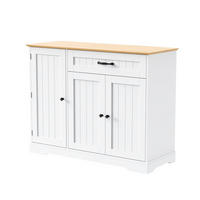 GESCHIRRSCHRANK 107x40x84 cm Weiß mit Schublade - Weiß/Braun, Holzwerkstoff (40/84/107cm) - Modfu