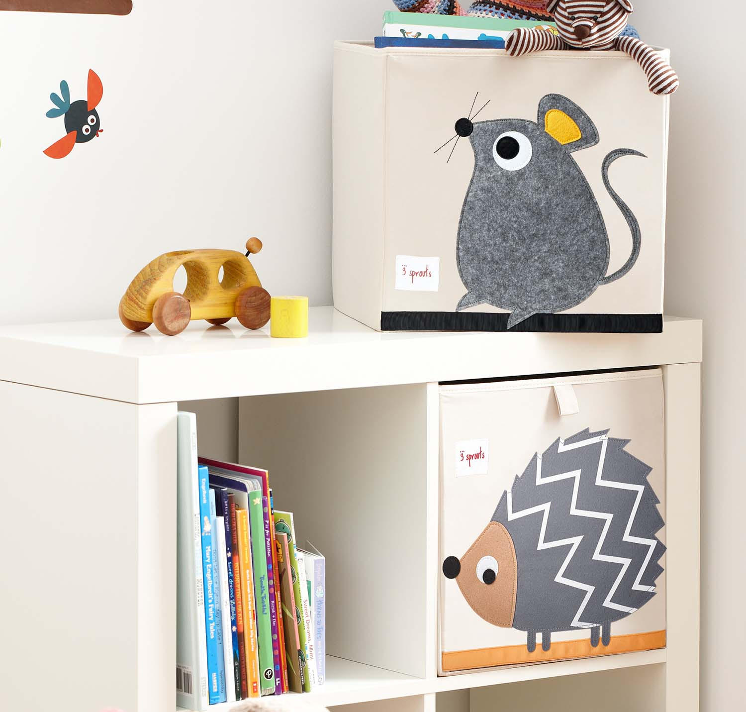 AUFBEWAHRUNGSBOX Maus 33x33x33cm - Naturfarben, Textil (33/33cm) - 3Sprouts