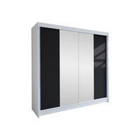 SCHWEBETÜRENSCHRANK Talin II - Silberfarben/Multicolor, Holzwerkstoff/Metall (180/215/58cm) - MIRJAN24