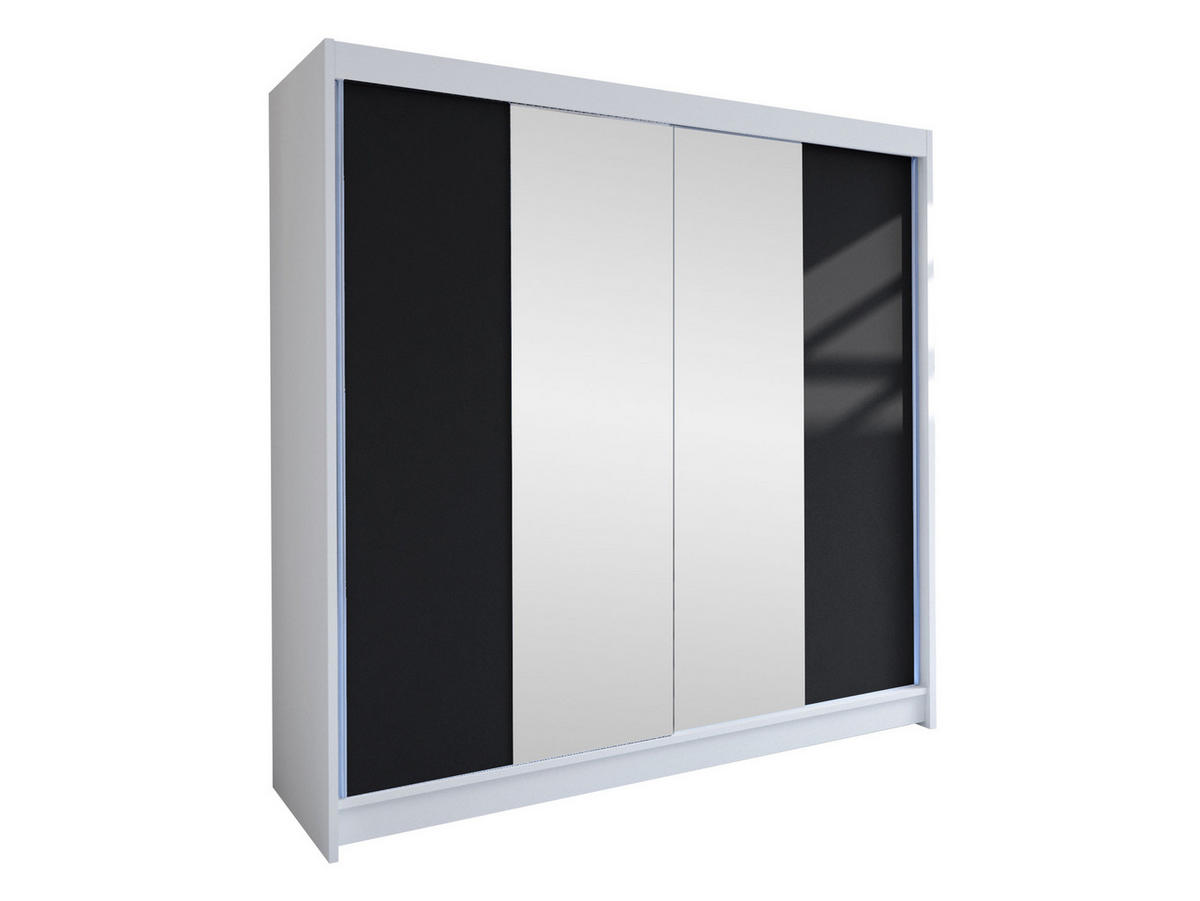 SCHWEBETÜRENSCHRANK Talin II - Silberfarben/Multicolor, Holzwerkstoff/Metall (180/215/58cm) - MIRJAN24