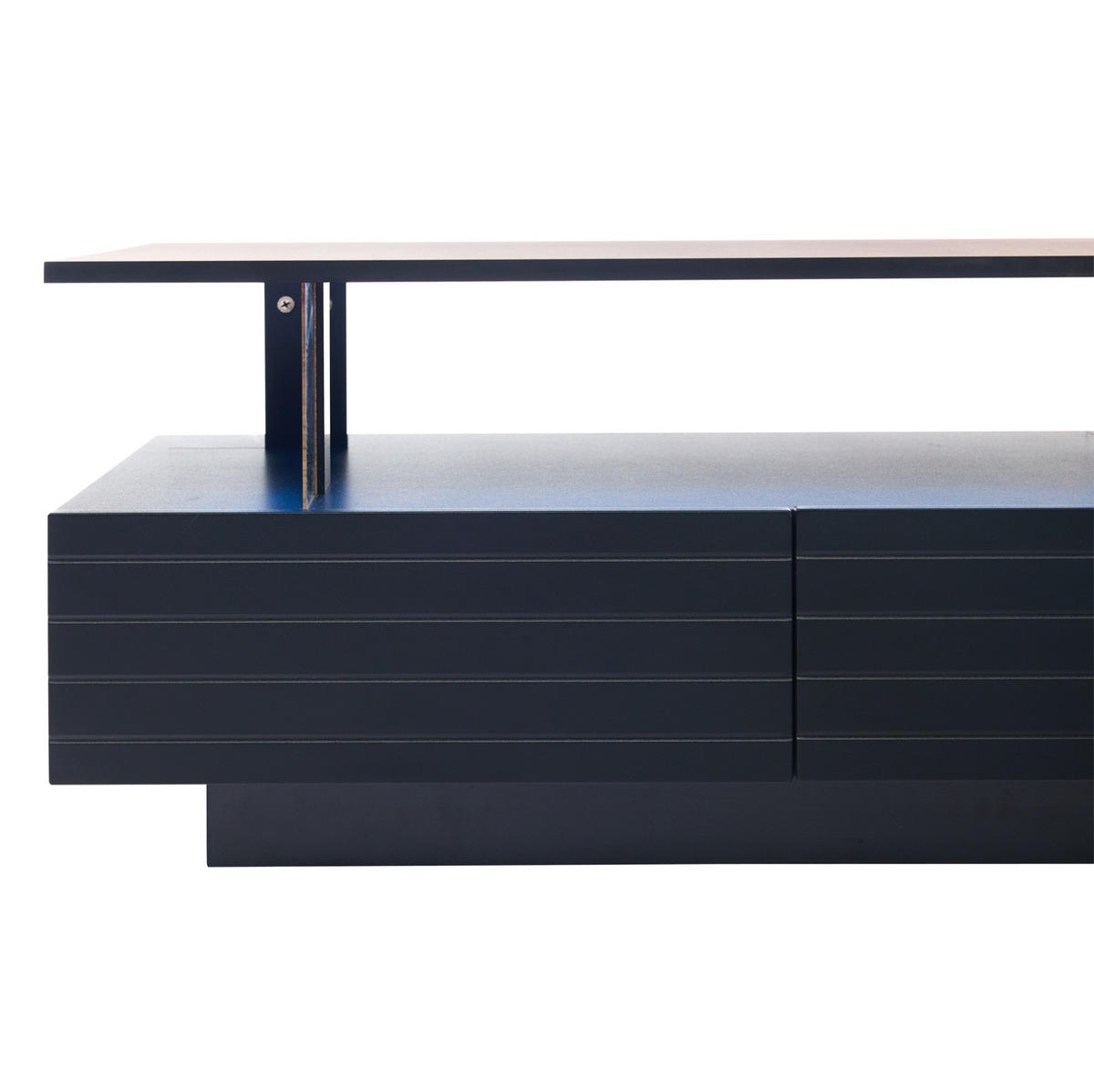 KONFERENČNÍ stolek z akrylu, 100/50/42 cm černý, s LED osvětlením a zásuvkami - černá, kompozitní dřevo (100/50/42.5cm) - BEAOK