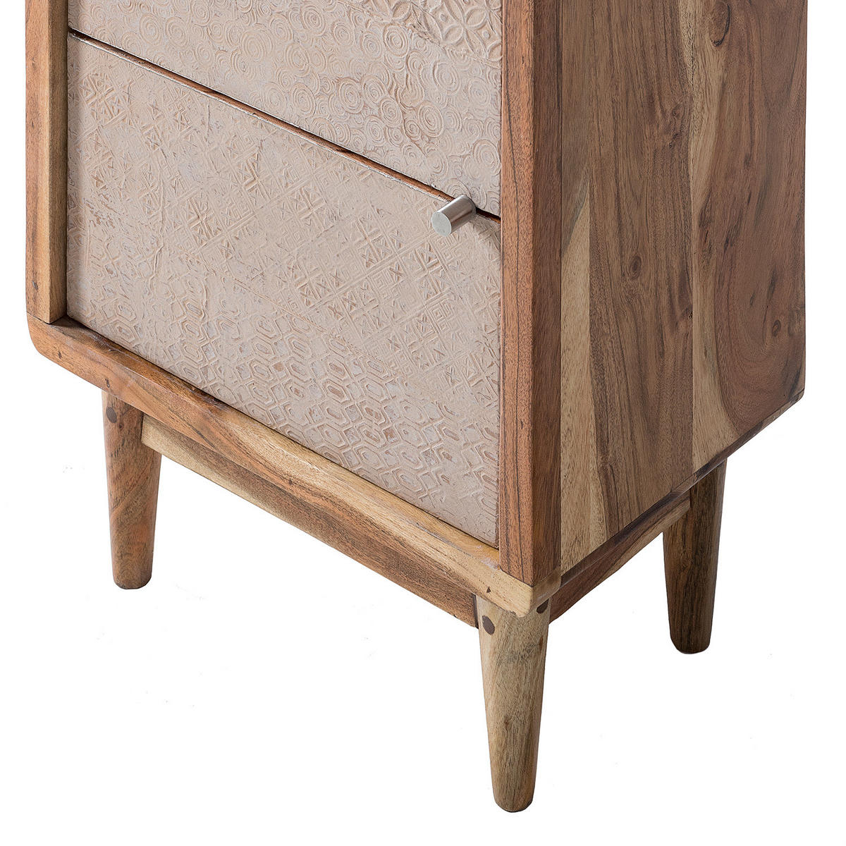 HOCHSCHRANK - Akazie massiv, Ecru / Akazie - Akaziefarben, Holz (45/180/30cm) - home24