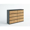 KOMMODE NUDO 120/101,5/39cm mit 8 Schubladen Türen Anthrazit - Eichefarben/Anthrazit, Holzwerkstoff (120/101.5/39cm) - MASSENO