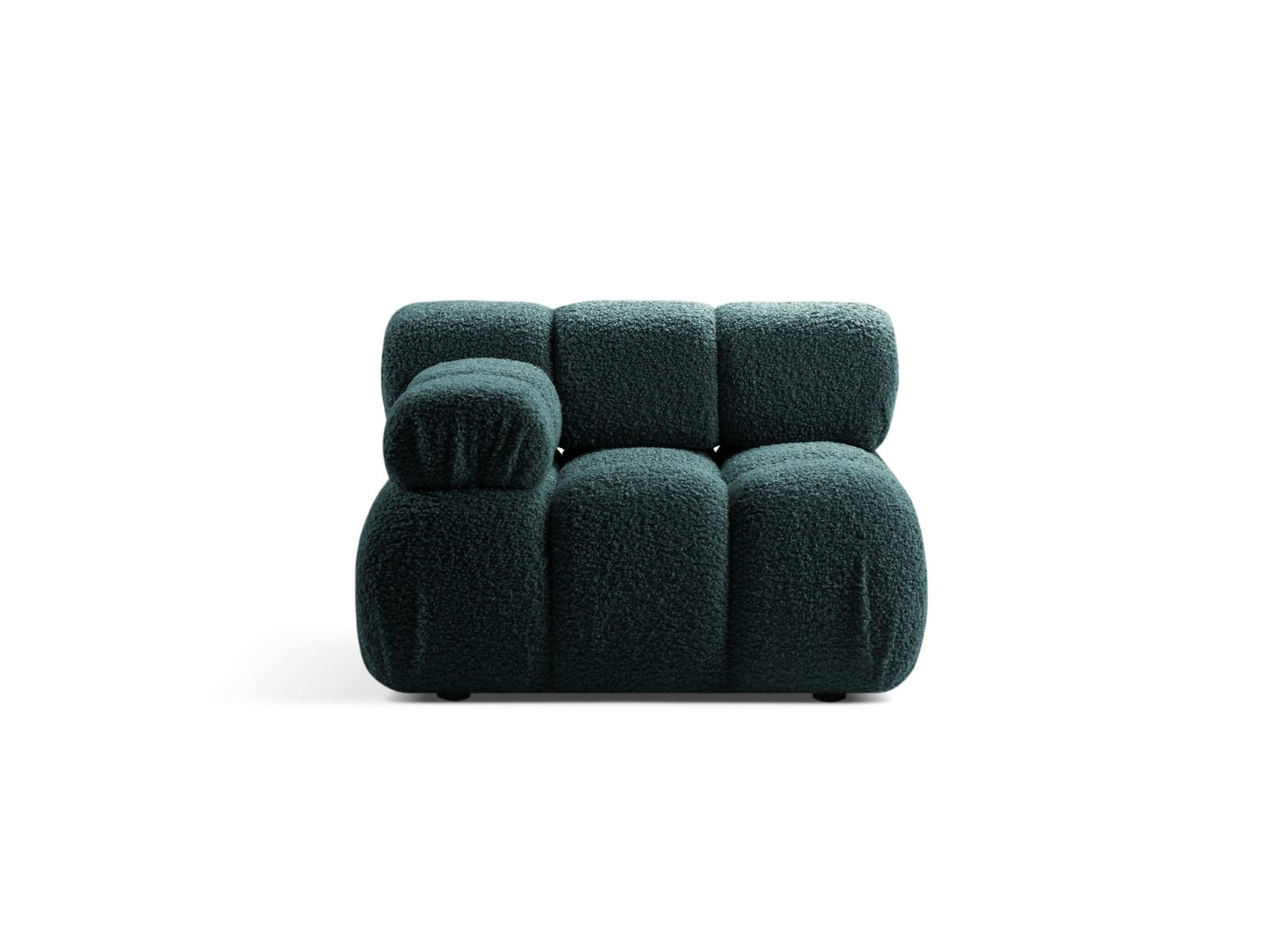 MODUL links Bellis aus Boucle petrol - Petrol, Textil (94/70/94cm) - Micadoni