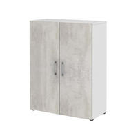 AKTENSCHRANK - 3 Fächer - Weiß/Beton - Grau, Holzwerkstoff (80/107.2/34.4cm) - Röhr