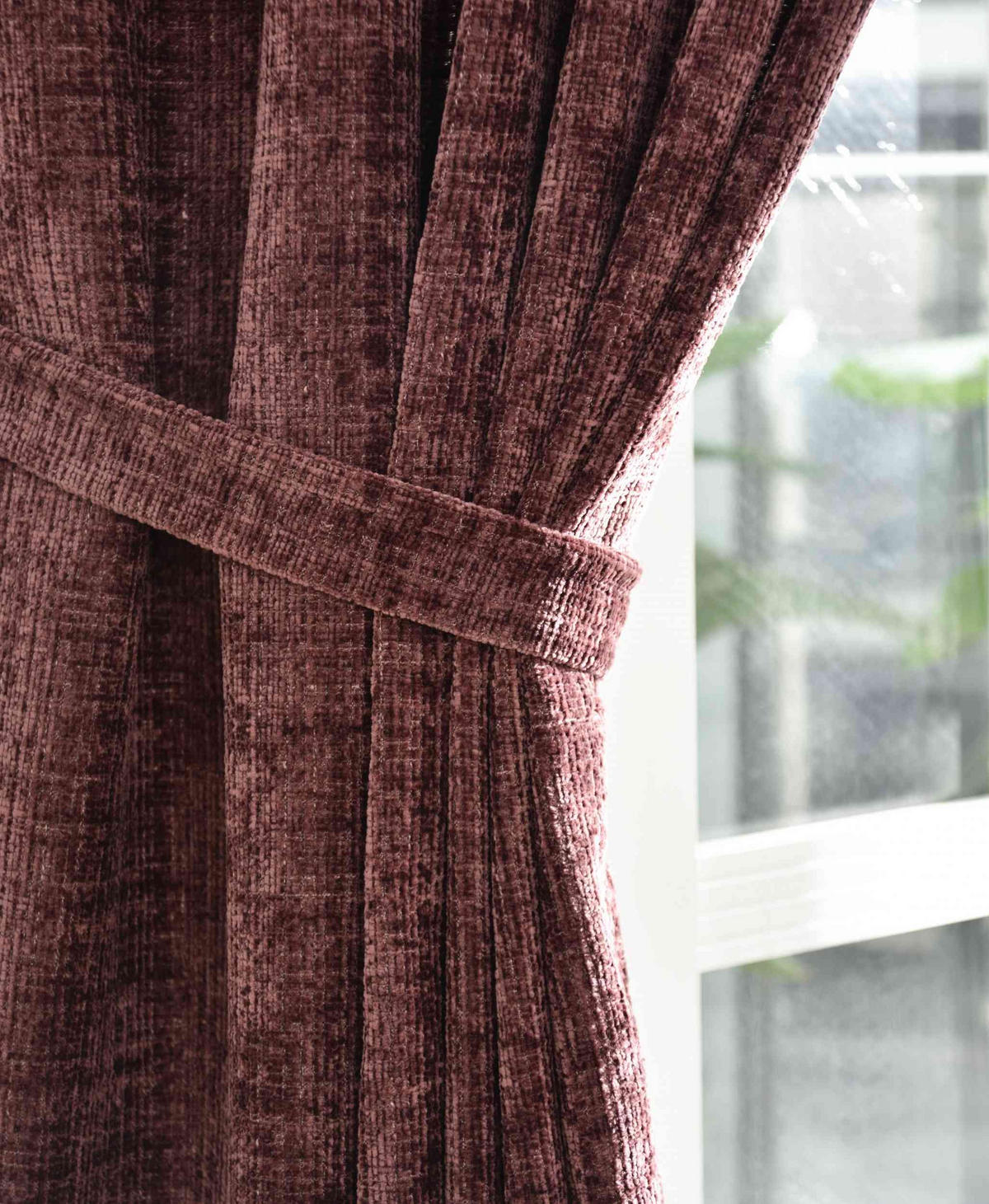 VORHANG Chenille Riga 245x140 cm Himbeere - Weinrot, Textil (140/245cm) - Gardinenbox