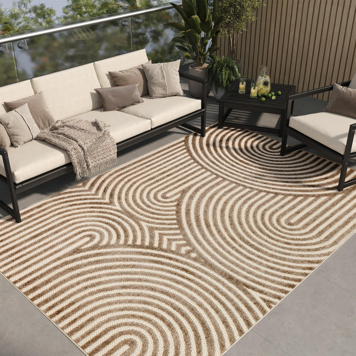 TEPPICH PATIO CREME 90/150 cm - Creme, Textil (90/150cm) - Tapiso