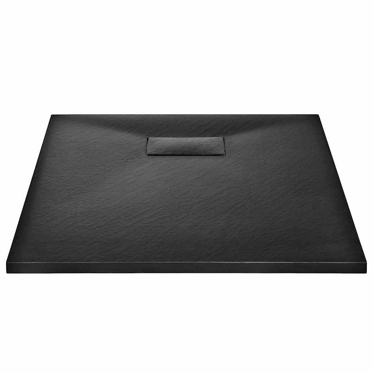 DUSCHWANNE Schwarz 90/70 Cm - Schwarz, Textil (70/2.6/90cm) - vidaXL
