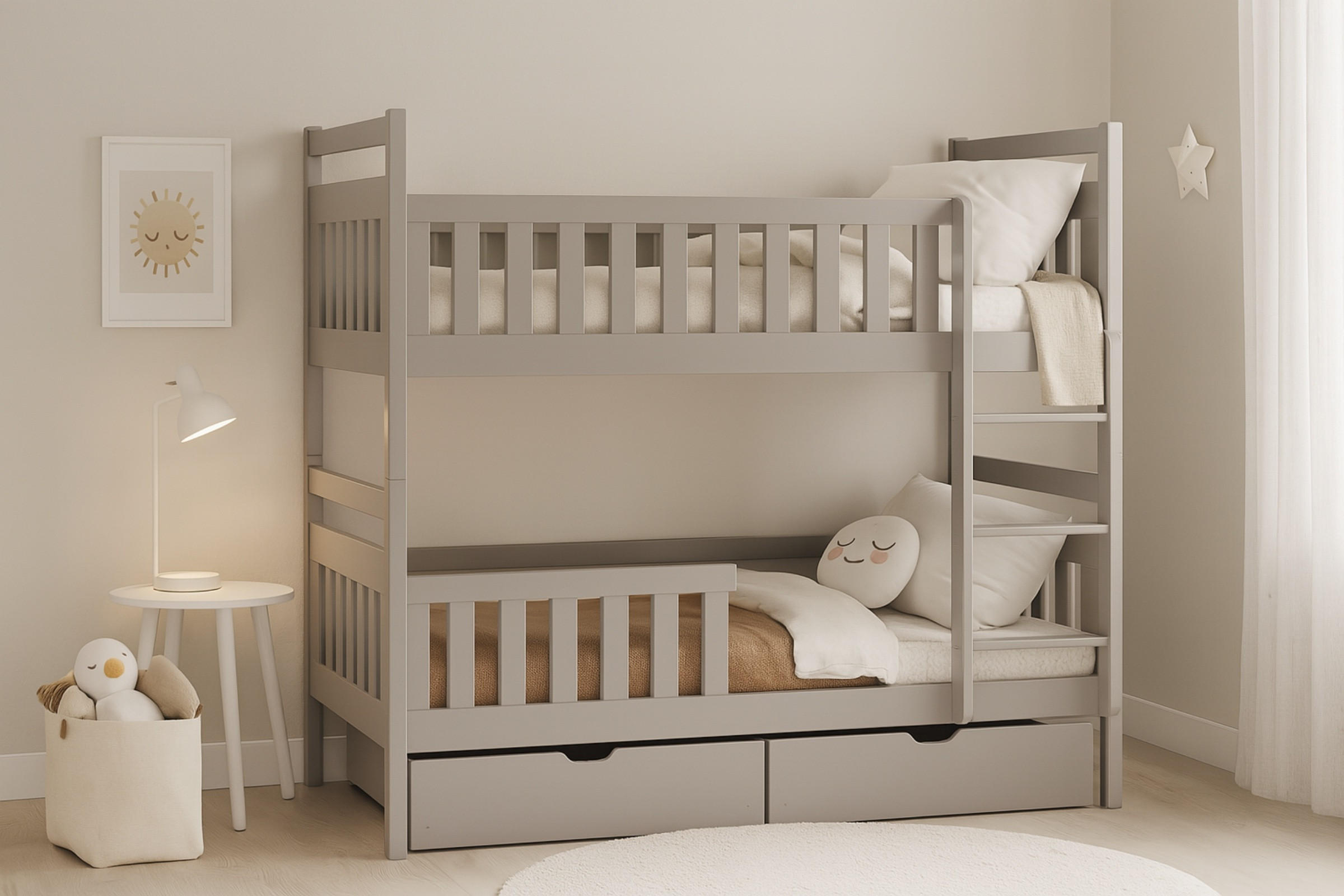ETAGENBETT MICO Cashmere 90/200 - Beige, Holz - Deine Möbel 24