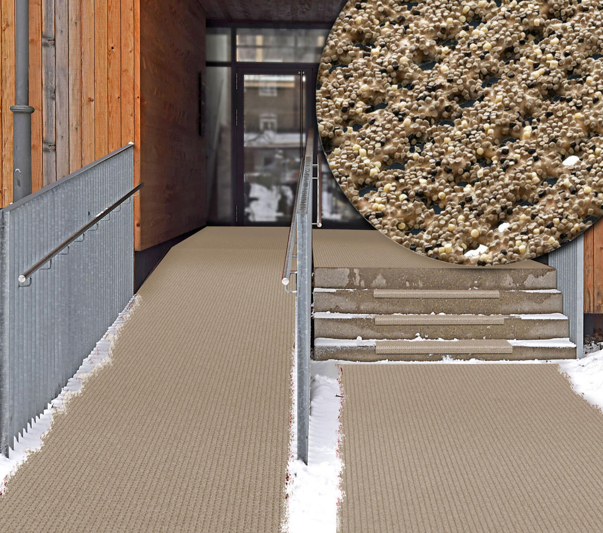 SICHERHEITSMATTE SafeStep PRO Beige 1,20 x 29,00 Meter - Beige, Kunststoff (120/2900cm) - Melius Vivere