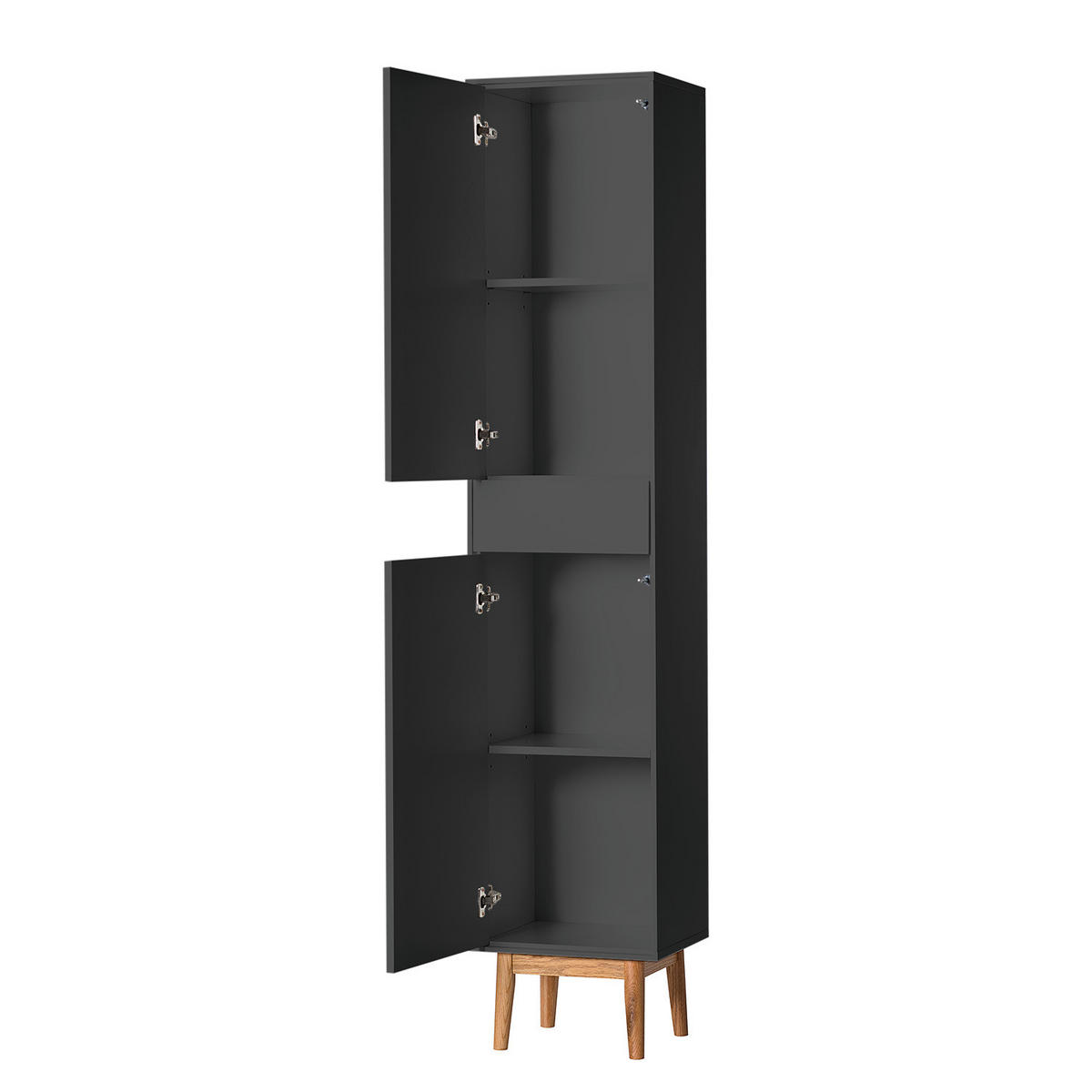 HOCHSCHRANK - Eichefarben/Grau, Holz/Holzwerkstoff (40/195/32cm) - home24
