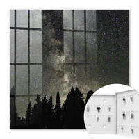 SCHLÜSSELBOX Weiß 30x30 cm – Türöffnung nach rechts - Sternenhimmel - Schwarz, Metall (30/30/5cm) - TULUP
