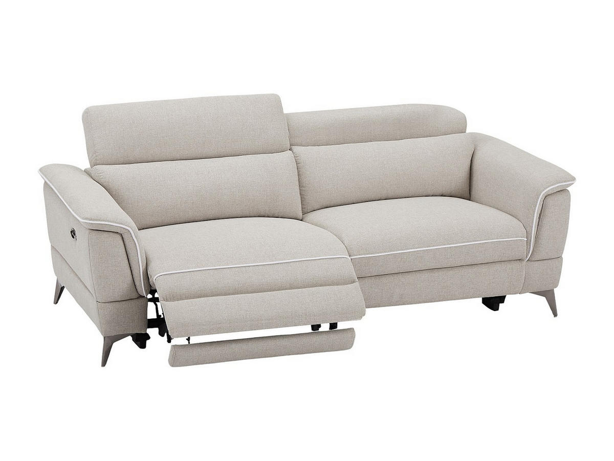 RELAXSOFA - 3 Personen - stoff - beige Macari - Beige, Textil/Metall (216/80/102cm) - Vente-Unique