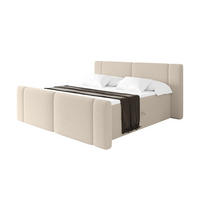 BOXBETT mit Matratze H4 - EVON Zanozek - 140x200 cm Dunkelbeige - Cappuccino, Holzwerkstoff (140/200cm) - ALTDECOR
