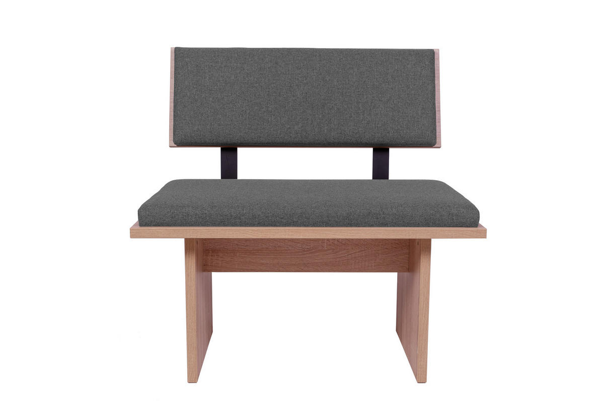 SITZBANK Die Stilvolle - Eichefarben/Grau, Holzwerkstoff/Textil (48/85/85cm) - Kundler Home