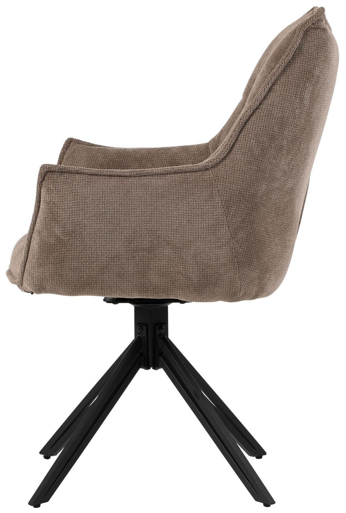 DININGSESSEL Ginosa - 4er Set - drehbar - braun - Schwarz/Braun, Textil/Metall (62/90/66cm) - bene living