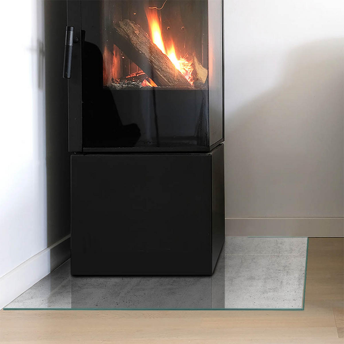 GLASPLATTE für Kamin 60x60 cm Grau - Grau, Glas (60/60/0.4cm) - ArtPrintCave