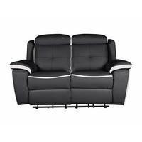 RELAXSOFA - 2 Personen - leder - schwarz, weiß Angelique - Schwarz/Weiß, Leder (158/92/97cm) - Vente-Unique