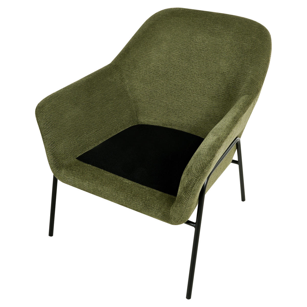 SESSEL Grün Veddige - Schwarz/Grün, Textil (74/85/82cm) - Beliani