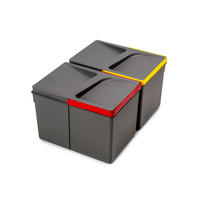 RECYCLINGBEHÄLTER für Küchenschublade, Höhe 216mm, 2x12Liter, Kunststoff anthrazitgrau 2er-set - Anthrazit, Kunststoff (21.6/22/31.2cm) - EMUCA