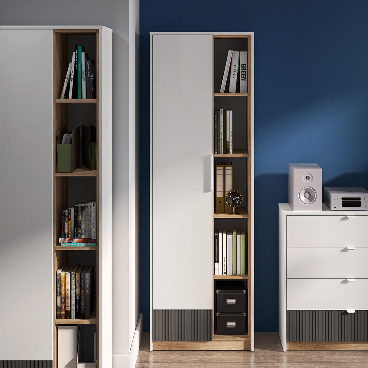 SKŘÍŇ 1DVEŘOVÁ Ronan Bílá - bílá, kompozitní dřevo (64/196/40cm) - Petits-meubles