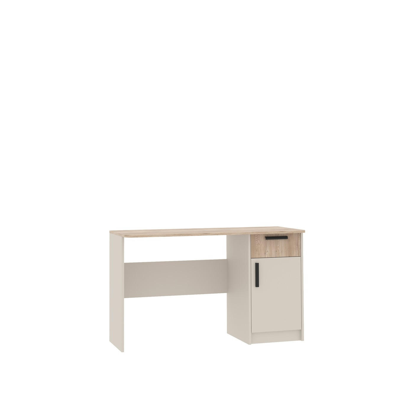 SCHREIBTISCH SCHÜLERSCHREIBTISCH GRANT G11/C GRAUBEIGE CASHMERE 125/75,5/52,5 - Kaschmir/Schwarz, Holzwerkstoff (53/125/76cm) - Marmex Möbel