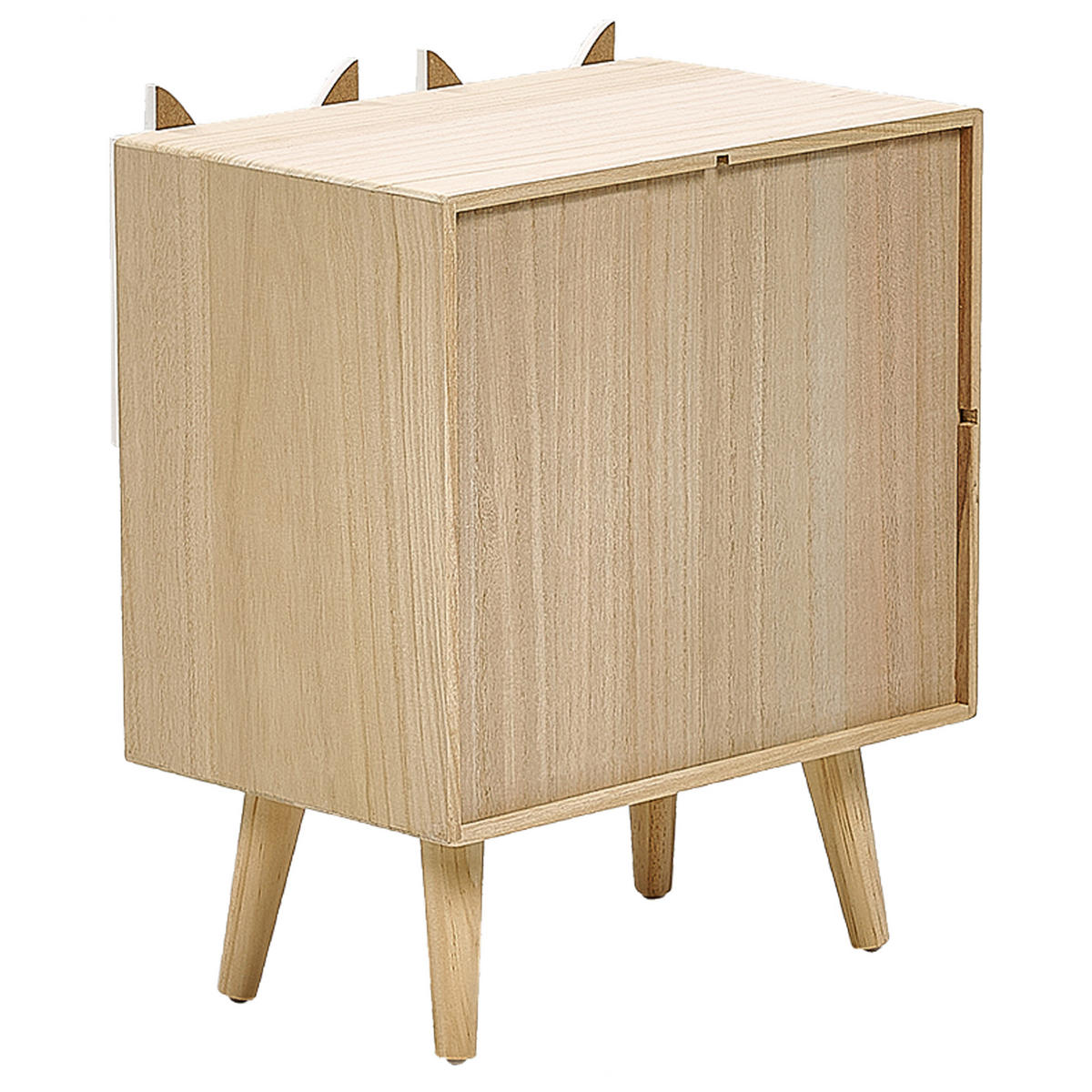 NACHTTISCH Heller Holzfarbton/Weiß Rupert - Hellbraun/Weiß, Holzwerkstoff (40/46/25cm) - Beliani
