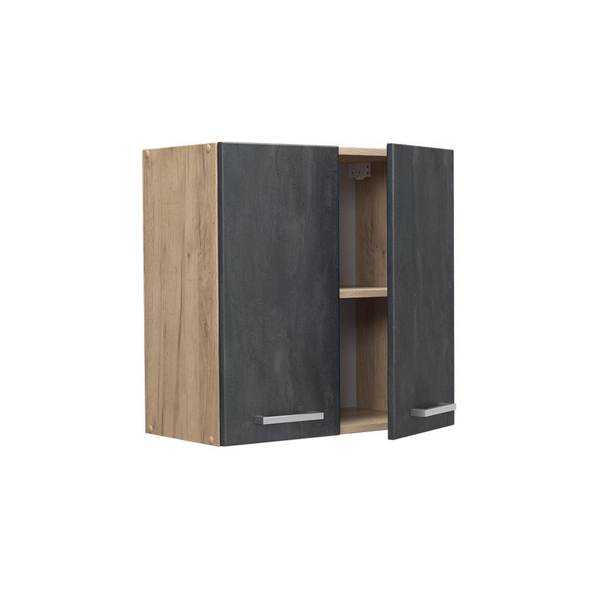 HÄNGESCHRANK R-Line Schwarz Beton 60 cm - Honigeiche/Eiche Wotan, Holzwerkstoff (60/60/31cm) - Vicco