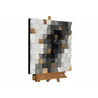 HOLZBILD Grau 75/75 cm - Schwarz/Grau, Holz (7/75cm) - KUNSTLOFT