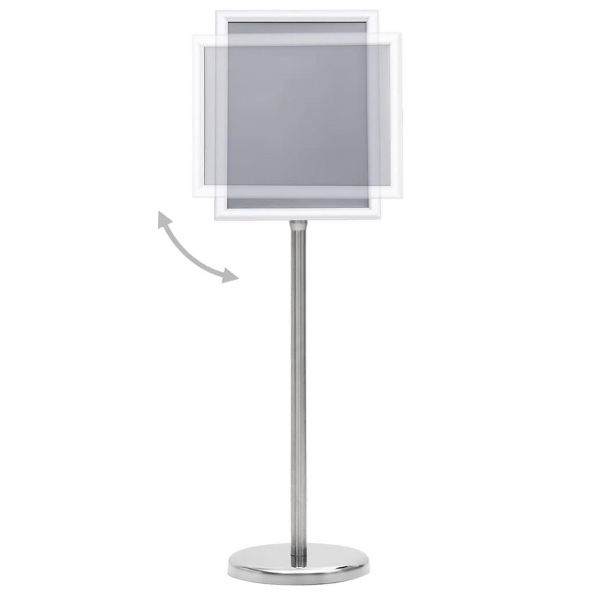 A4-PLAKATSTÄNDER Silbern Aluminiumlegierung - Silberfarben, Metall (25/108/25cm) - vidaXL