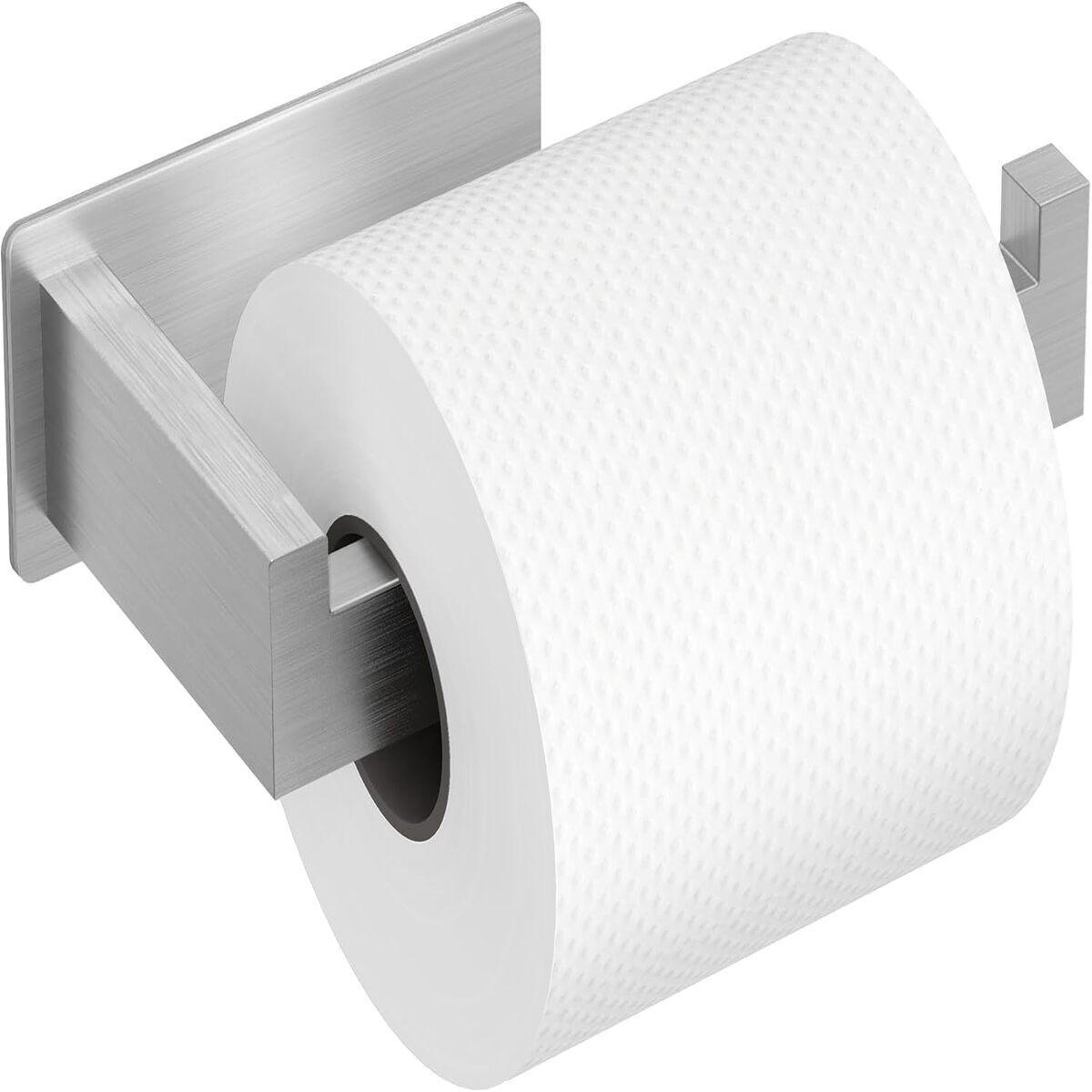 TOILETTENPAPIERHALTER , Edelstahl - Silberfarben, Metall (7.7/4.5/14cm) - Authentics