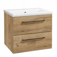 WASCHTISCHKOMBI 50cm mit Waschbecken Eichenfarbe - Eichefarben, Holzwerkstoff (50/50/39cm) - Stamar