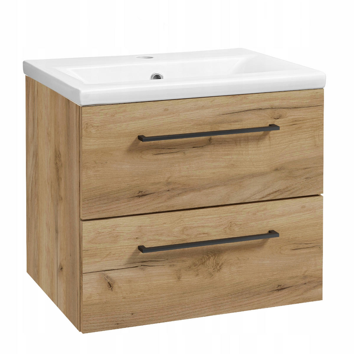 WASCHTISCHKOMBI 50cm mit Waschbecken Eichenfarbe - Eichefarben, Holzwerkstoff (50/50/39cm) - Stamar