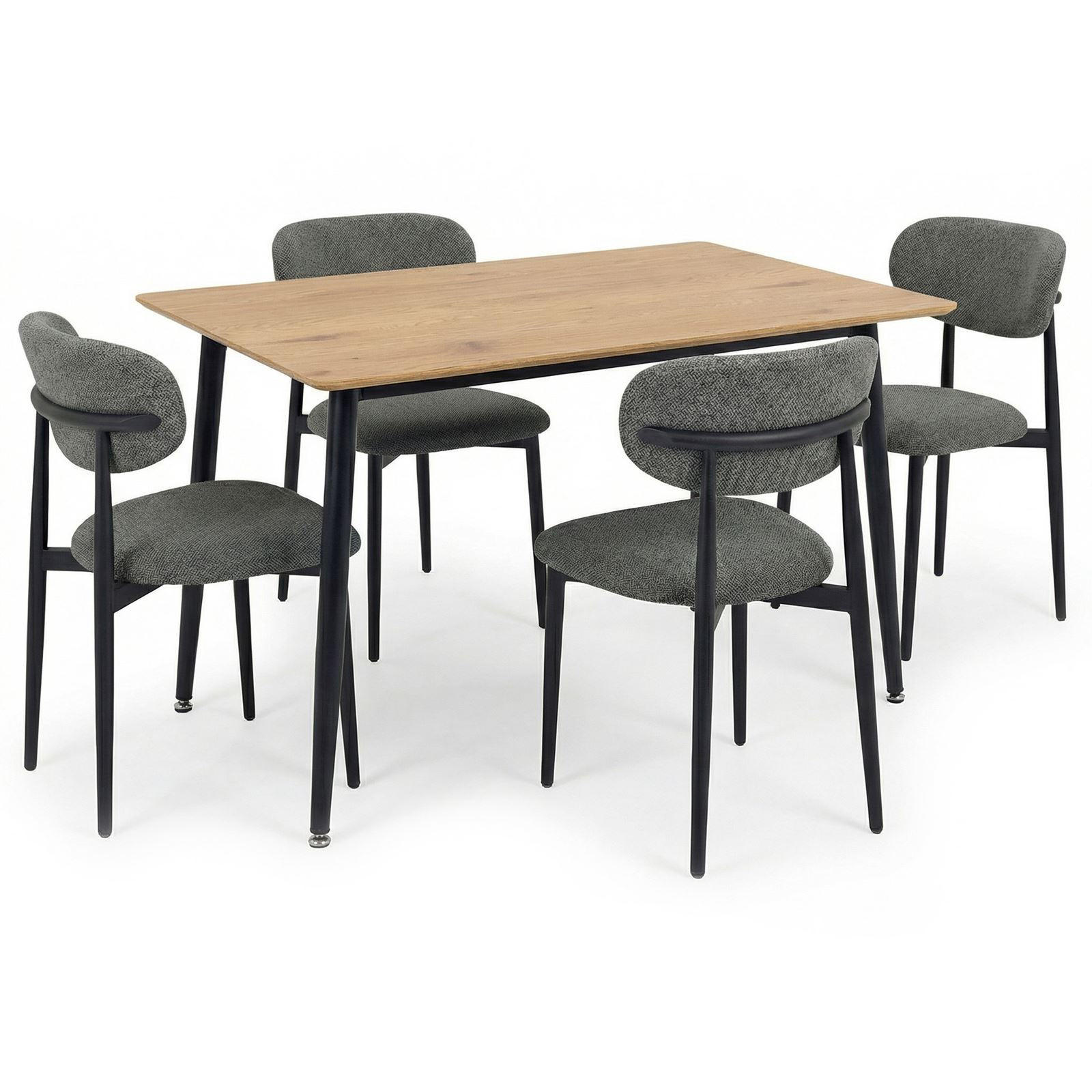 ESSGRUPPE NORA AZUL 5er Set Eiche - Eichefarben, Holzwerkstoff/Metall - IDIMEX