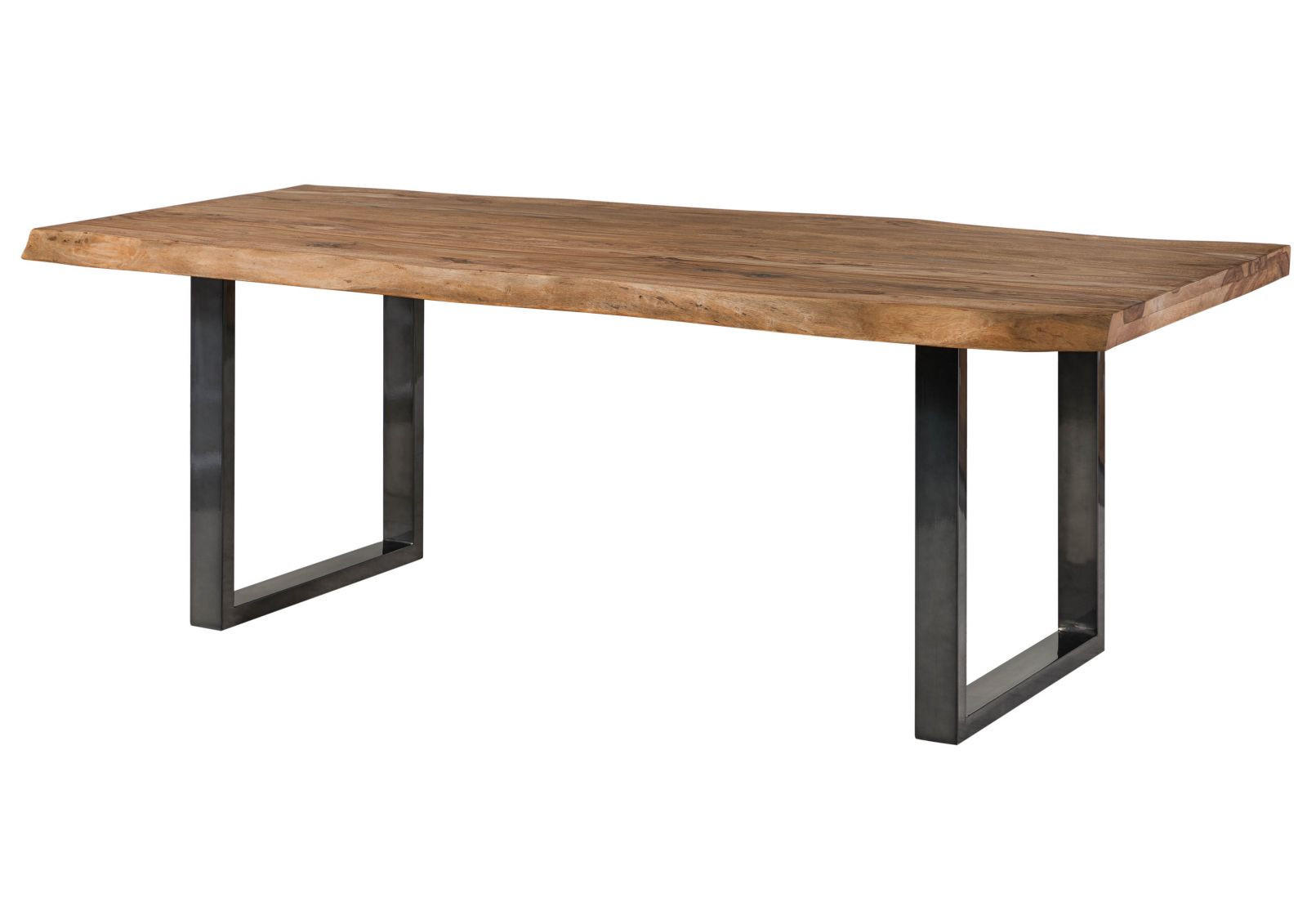 BAUMTISCH Sheesham 240x100x77 natur gebeizt / U-Beine anthrazit glänzend FREEFORM 5 - Naturfarben, Holz (240/100/77cm) - Massivmoebel24