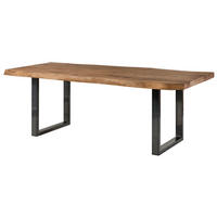 BAUMTISCH Sheesham 240x100x77 natur gebeizt / U-Beine anthrazit glänzend FREEFORM 5 - Naturfarben, Holz (240/100/77cm) - Massivmoebel24