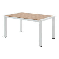 GARTENTISCH - 4 , 6 -Sitzer - Aluminium - naturfarben hell, weiß - NYROS - Naturfarben, Metall (90/150/75cm) - Vente-Unique