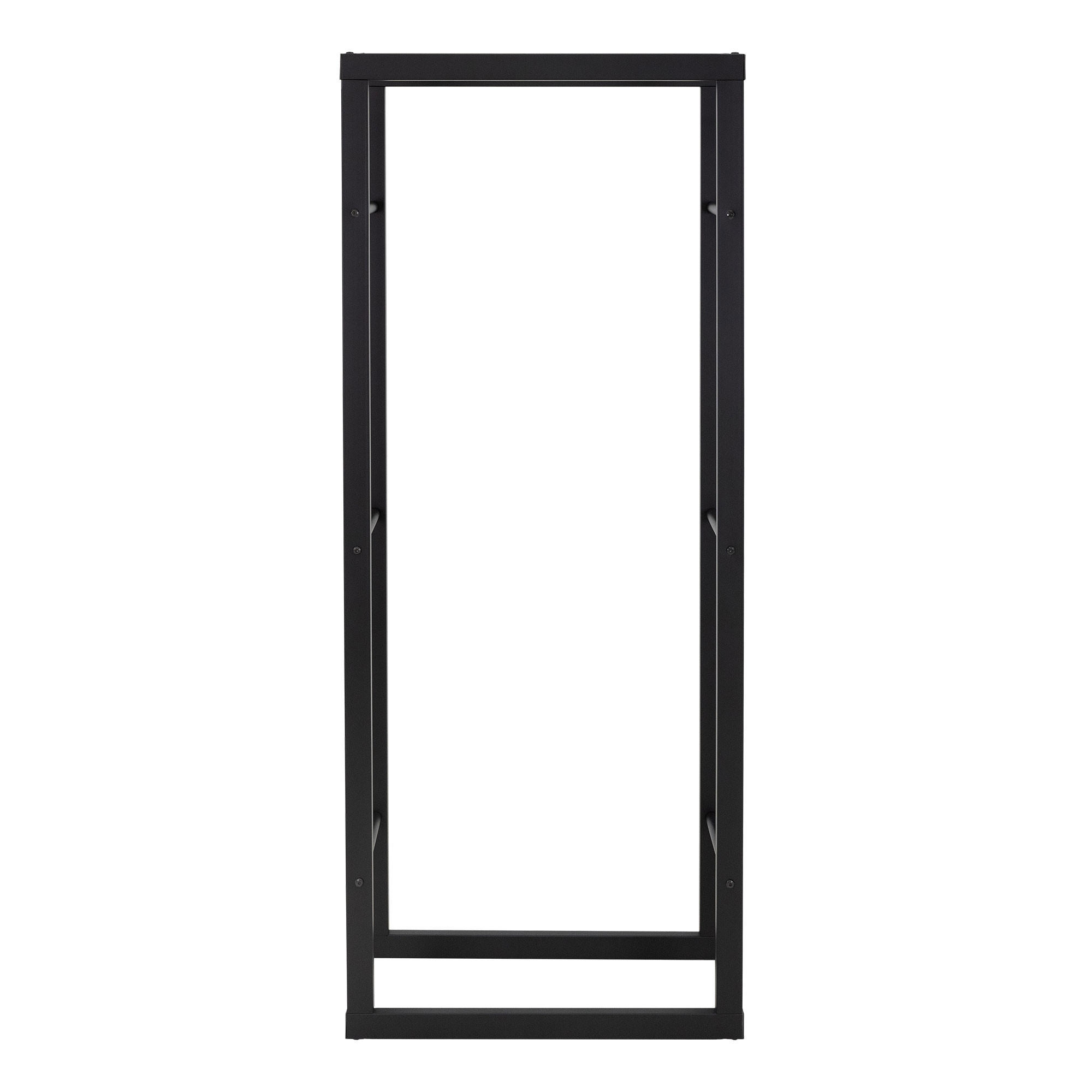 KAMINHOLZREGAL - Schwarz, Metall (25/150/60cm) - ML-DESIGN