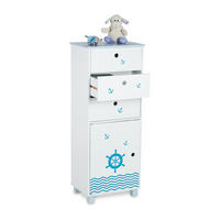 KINDER-KOMMODE - Weiß, Holzwerkstoff (42/105/30cm) - Relaxdays