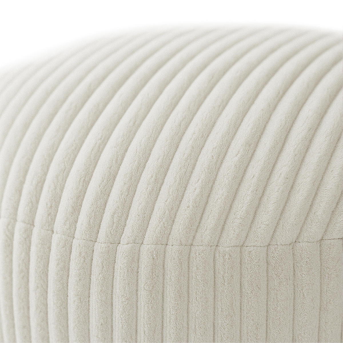 CORD-POUF - Beige, Kunststoff/Textil (50/35/50cm) - Relaxdays