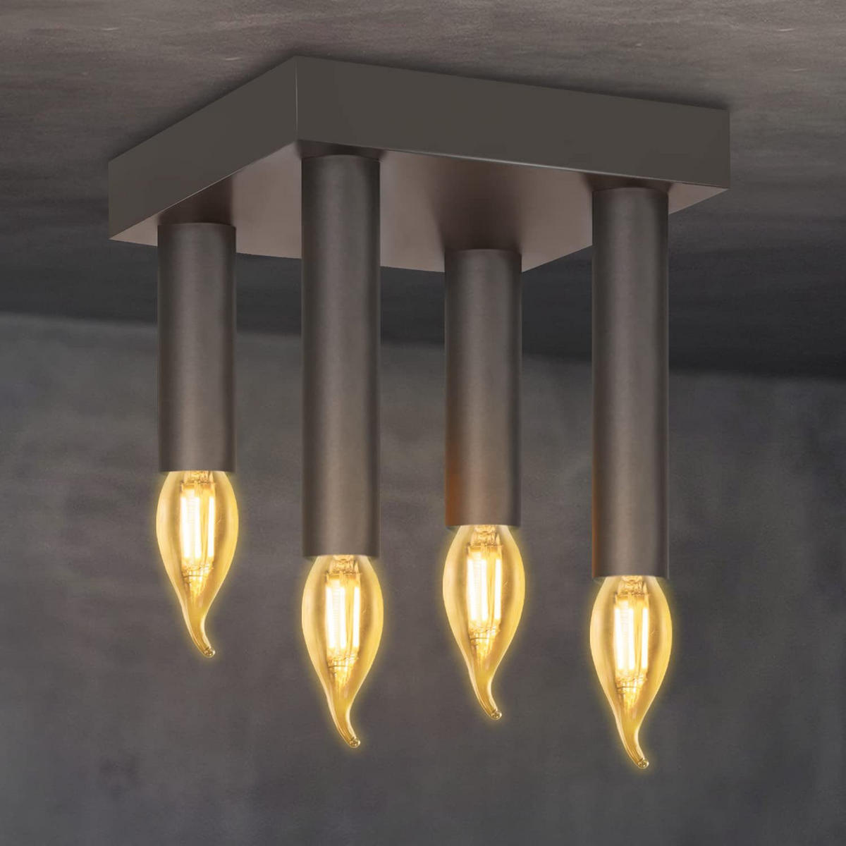 DECKENSTRAHLER Funkelmira 15/13/15 cm - Schwarz, Metall (15/15/13cm) - ZMH