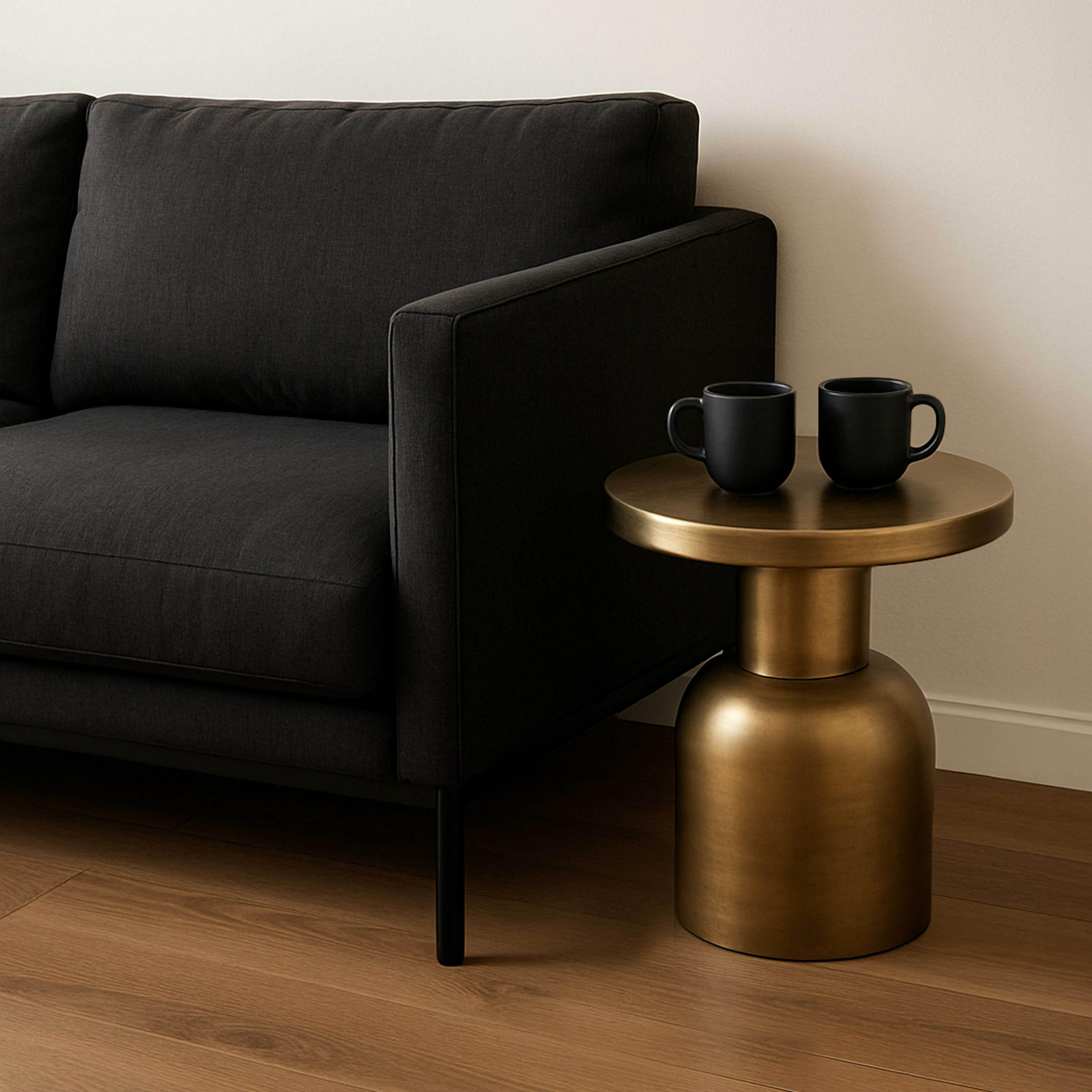 COUCHTISCH, Gold - Gelb, Metall (60/60/43.5cm) - Oviala