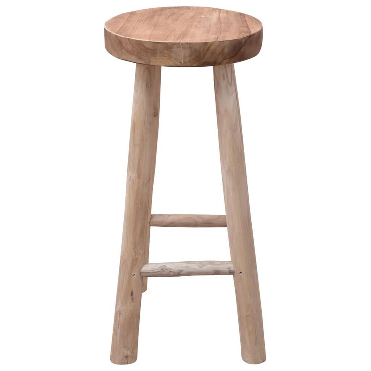BARHOCKER Teak Massivholz - Braun, Holz (37/76/37cm) - vidaXL