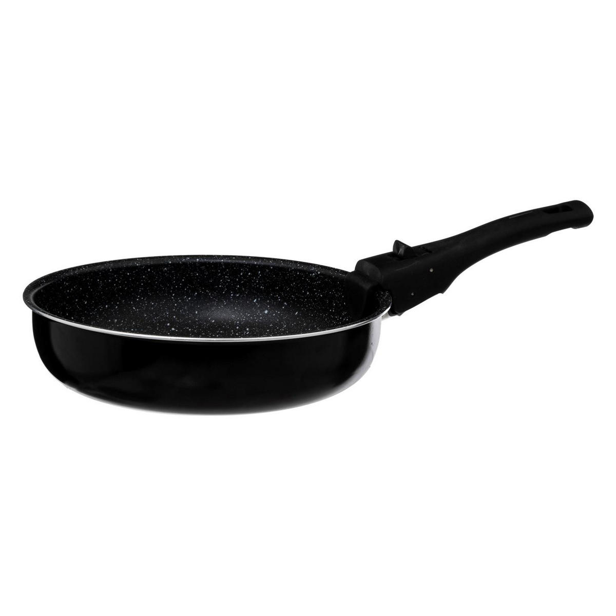 TÖPFE-SET mit abnehmbarem Griff und Silikondeckeln 29,5/5 cm - Schwarz, Metall (5/29.5cm) - 5five Simply Smart