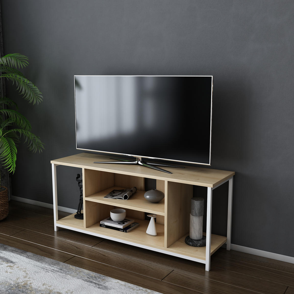 TV-ELEMENT Rinaldo Weiße Eiche - Eichefarben, Holzwerkstoff (120/51/35cm) - Decorotika