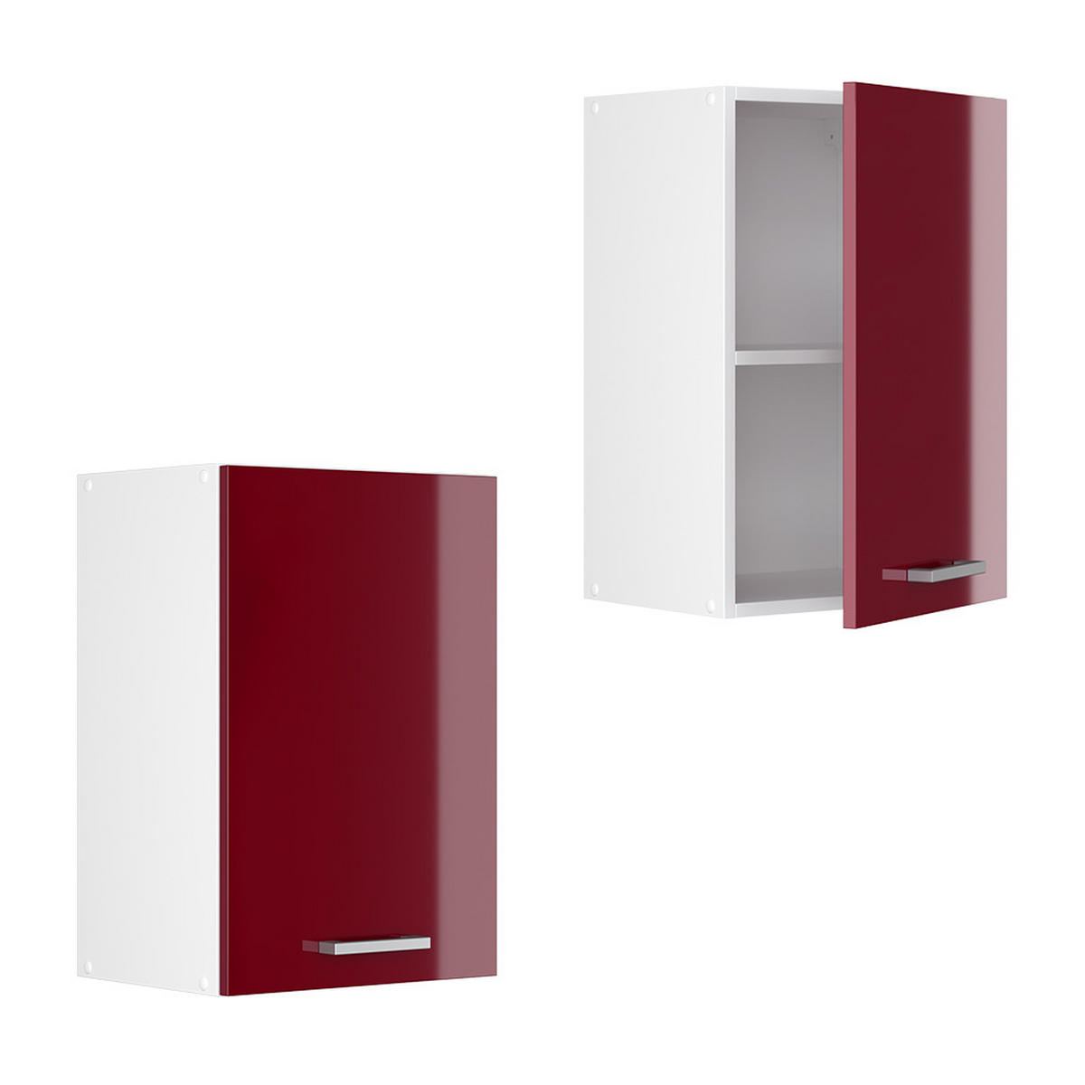 HÄNGESCHRANK R-Line Rot Hochglanz 40 cm - Rot/Weiß, Holzwerkstoff (40/60/31cm) - Vicco