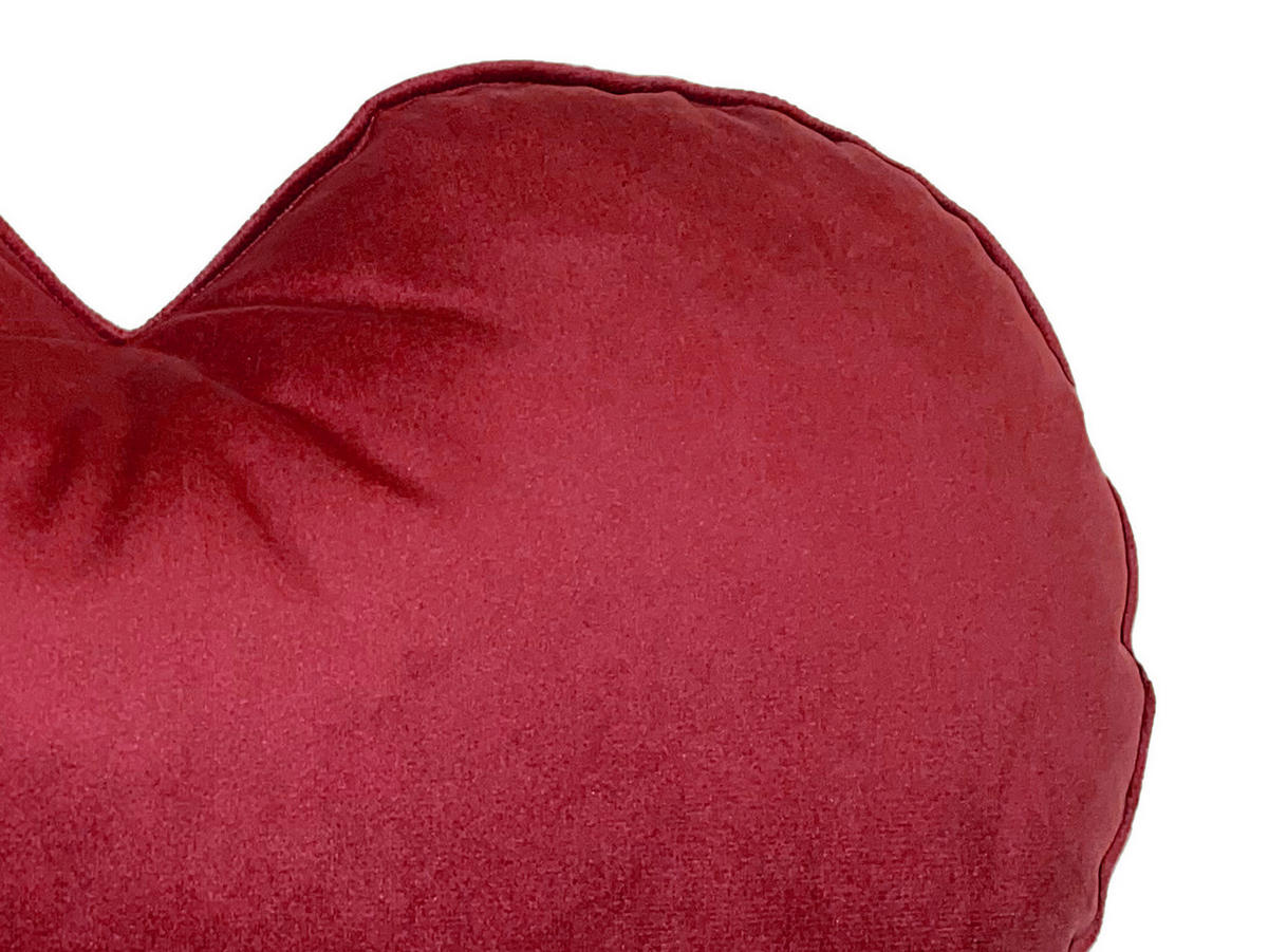 HERZKISSEN Samt&Sonders karmin-rot 35x32 cm - Rot, Textil (34/32cm) - beties Heimtextil